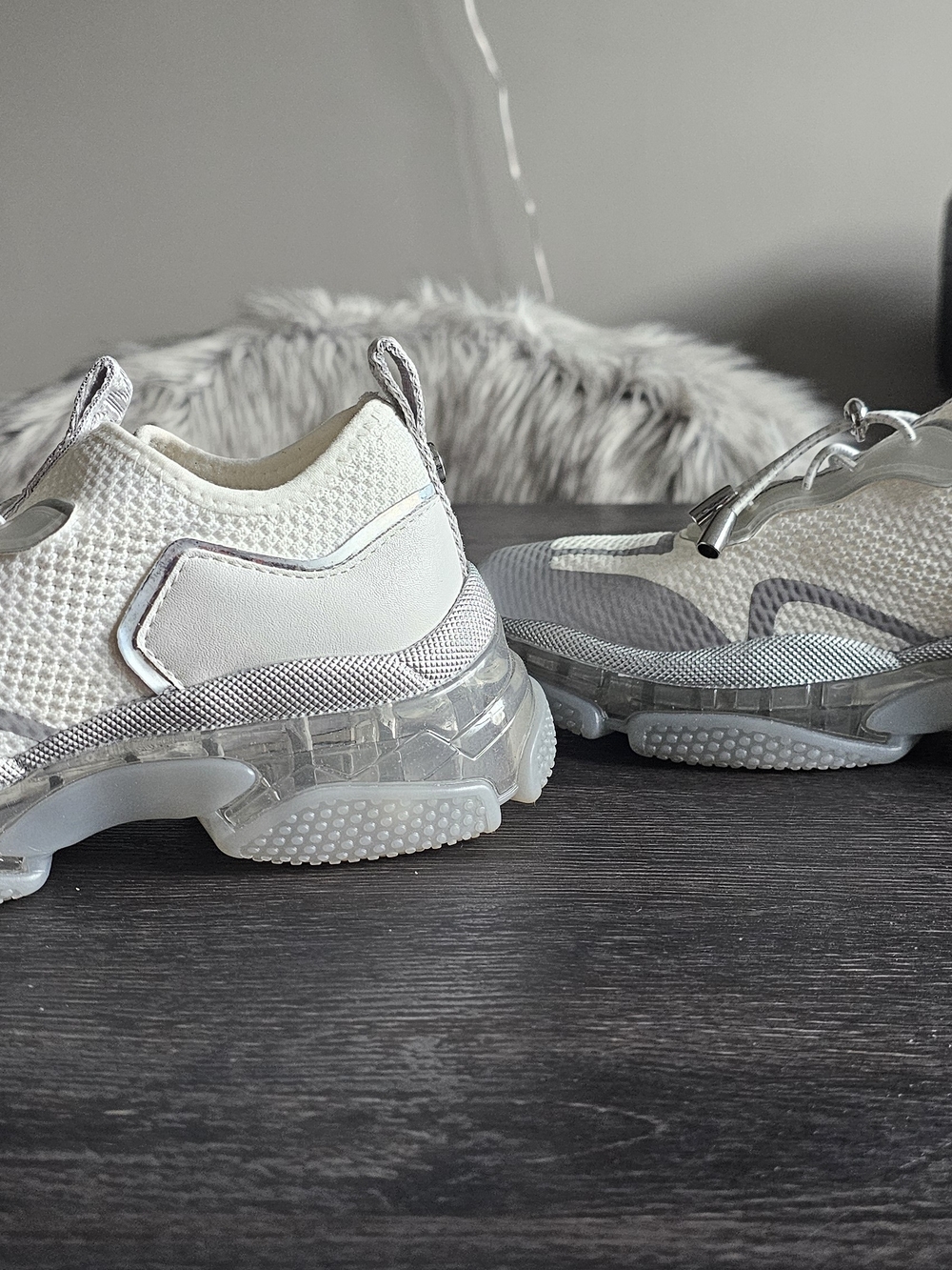Steve Madden White & Silver Athletic Sneakers - Picture 5 of 7
